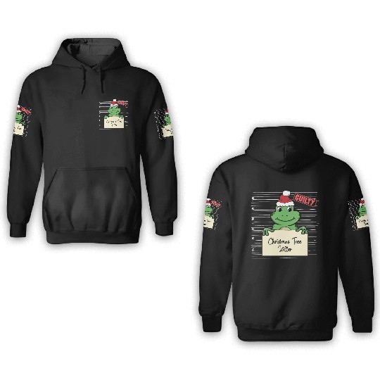 Frog christmas funny prison 3D Hoodies