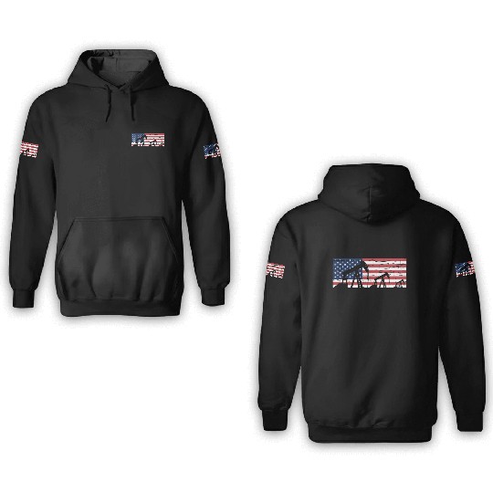 US American Flag Oilfield Oil Field Rig Refinery W 3D Hoodies