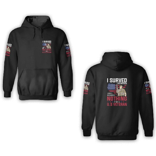 I'm A US Veteran Dad Grandpa Gift Ideas 3D Hoodies