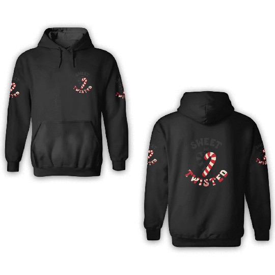 Sweet but twisted candy canes pun 3D Hoodies