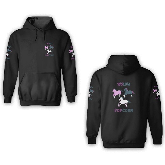 Harlow And Popcorn Merch Popcorn The Pony 3D Hoodies