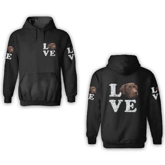 I Love My Chocolate Lab Labrador Retriever Dog 3D Hoodies