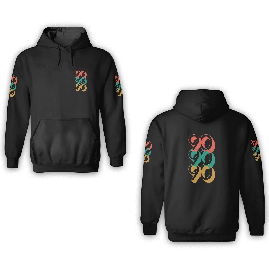 Retro 90s 3D Hoodies