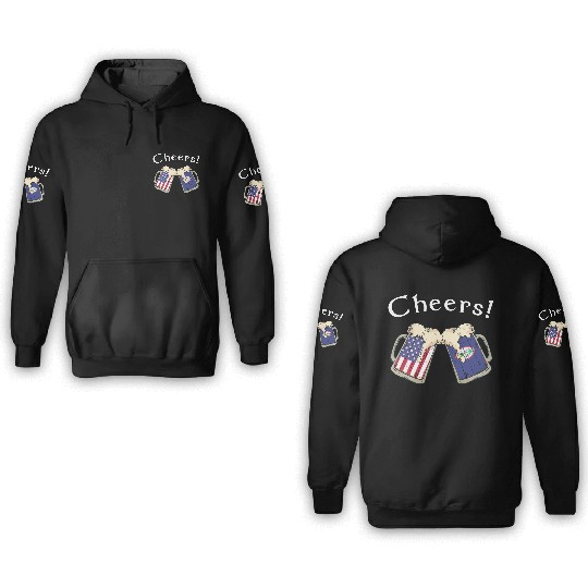 Guamanian American Grown Country Cheers Beer Drink 3D Hoodies