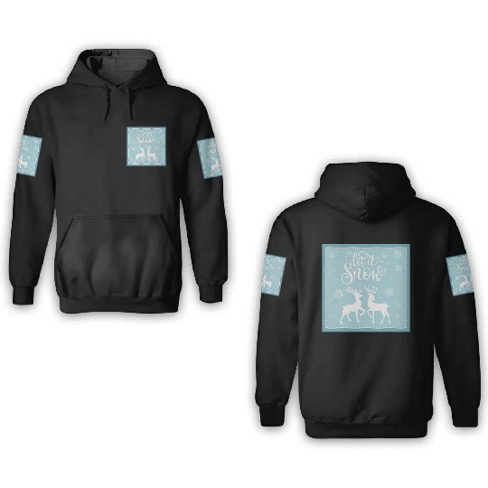 Let it snow with beautiful deer 3D Hoodies