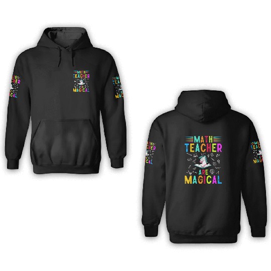Math Teacher Unicorn 3D Hoodies