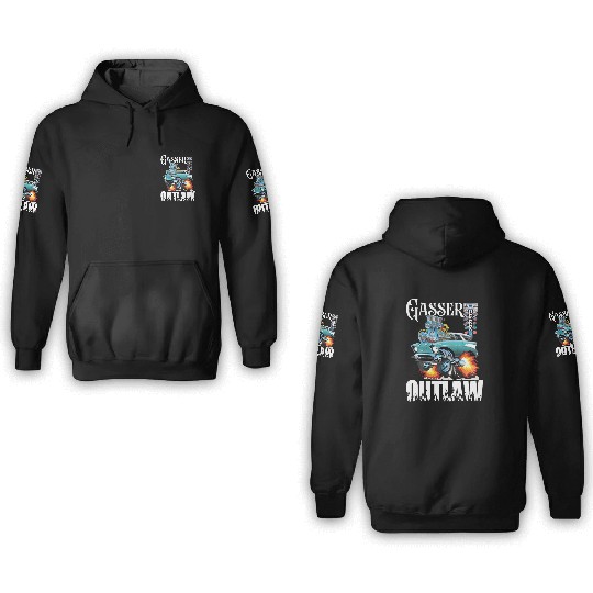 Gasser Outlaw Class Vintage Drag Racing Race Car 3D Hoodies