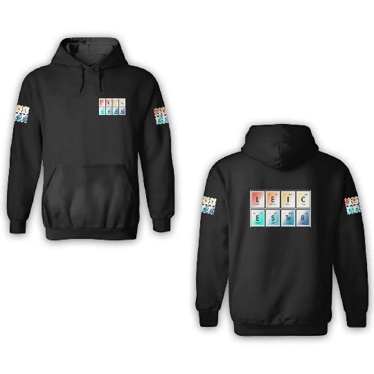 Leicester | Periodic Table of Elements 3D Hoodies