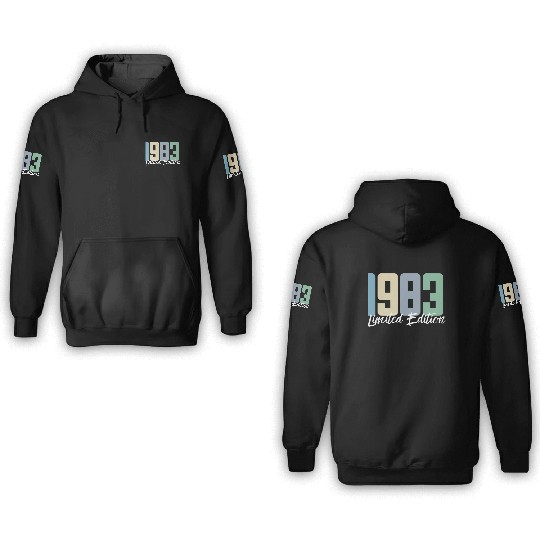 40 Years Vintage 1983 Retro 40th Birthday 3D Hoodies