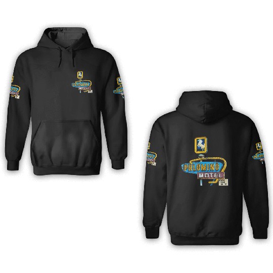 Route 66 Neon Palomino Motel Tucumcari, New Mexico 3D Hoodies