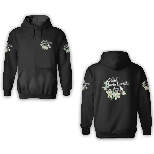 St. Maria Goretti Purity Catholic Saints Lily Symb 3D Hoodies