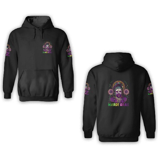 Voodoo Queen Magic Mardi Gras 3D Hoodies