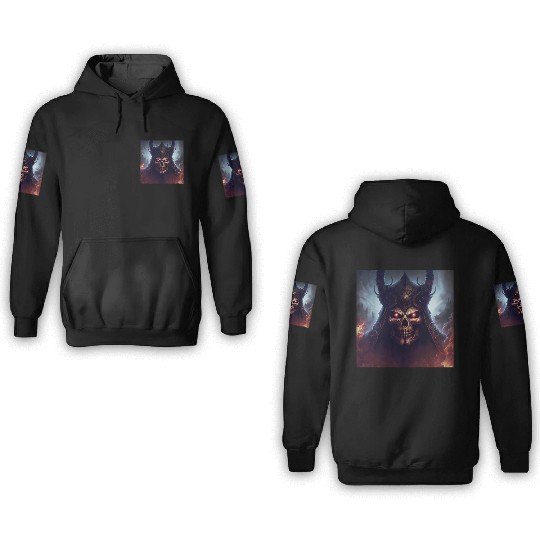 Fiery demon of death version 2 3D Hoodies