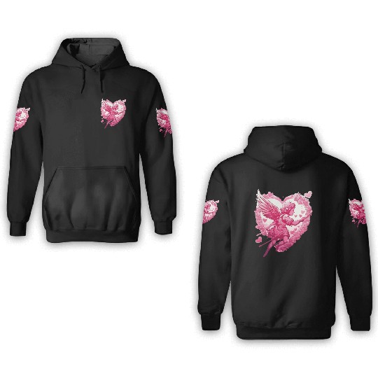 funny Cupid Valentine's Day girls 3D Hoodies