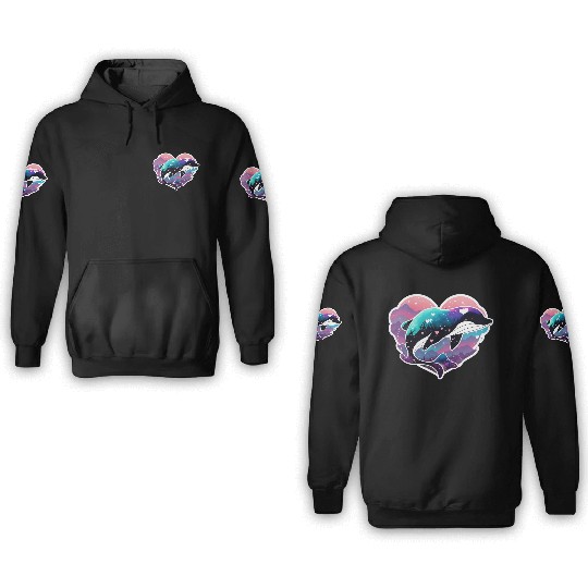 Orca Is My Valentine, Love Hearts Orca Valentines 3D Hoodies