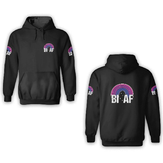 Bi AF Bisexual Pride Flag Rainbow 3D Hoodies