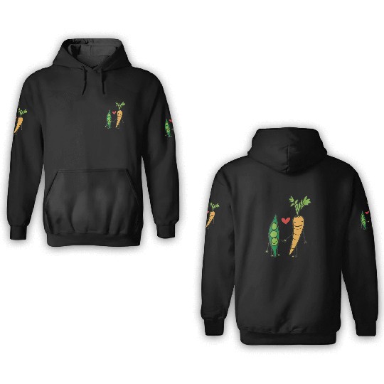womens carrot and peas v neck 3D Hoodies
