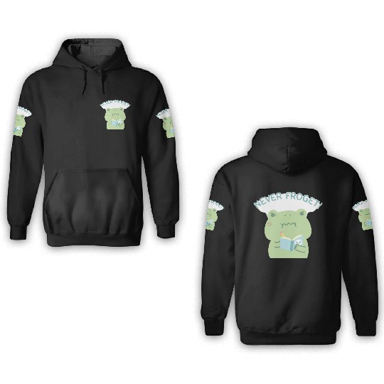 Angry Frog Never Froget Revenge Book 3D Hoodies