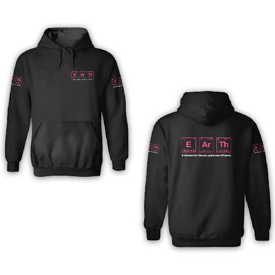 EARTH - written in elements of the periodic table 3D Hoodies