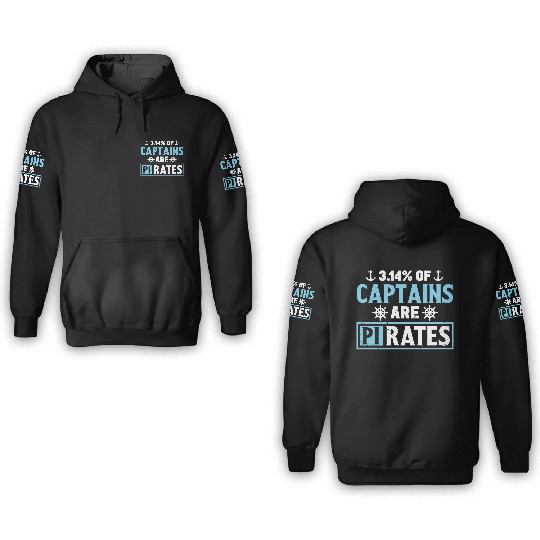Funny Pi Day 3D Hoodies Math Pi Day 314 Percent Captain