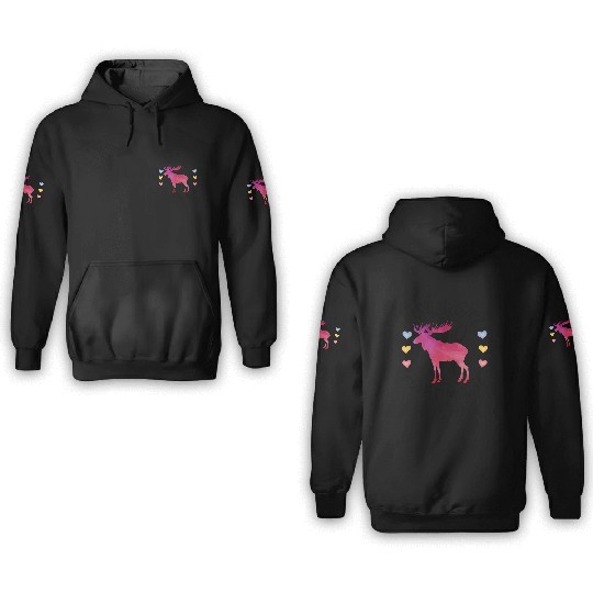 Just A Girl Who Loves Moose, cool design for moose 3D Hoodies