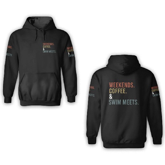 Retro Weekend 3D Hoodies Women Men, Swimmer Gifts,