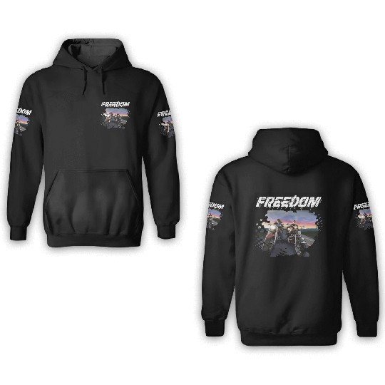 Freedom on the motorcycle 3D Hoodies