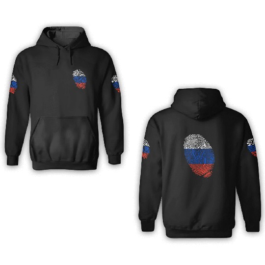 Russian flag fingerprints 3D Hoodies