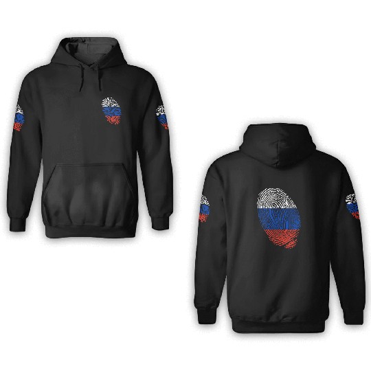 Russian flag fingerprints 3D Hoodies