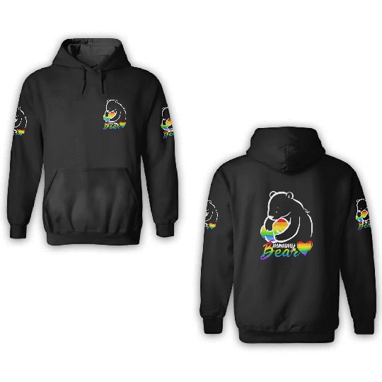 Women Mommy Bear Rainbow Flag Pride Gay LGBT 3D Hoodies