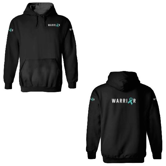 Warrior Motivational Teal Awareness Ribbon 3D Hoodies