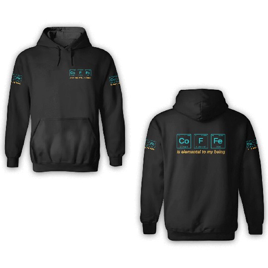 COFFEE - with elements of the periodic table 3D Hoodies