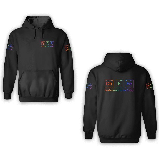 COFFEE - with elements of the periodic table LGBTQ 3D Hoodies