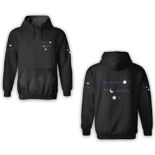 Sun Moon and Stars 3D Hoodies