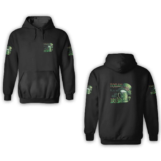 Mens St Patricks Day All Irish Green Shamrock 3D Hoodies