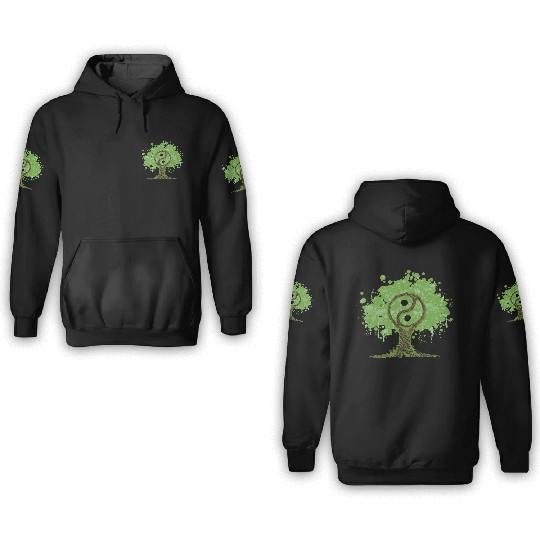 Ying Yang Tree of Life 3D Hoodies