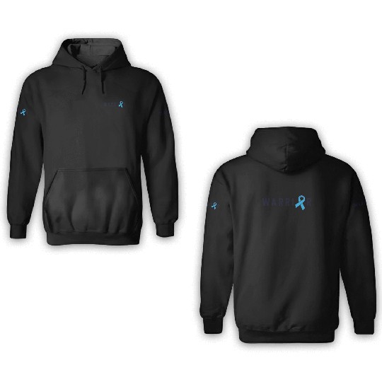 Prostate Cancer Warrior Light Blue Ribbon Dad 3D Hoodies