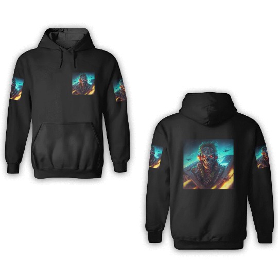 ZOMBIE IRON MAIDEN (version 13) 3D Hoodies