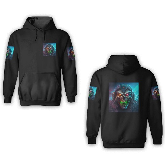 ZOMBIE IRON MAIDEN (version 8) 3D Hoodies