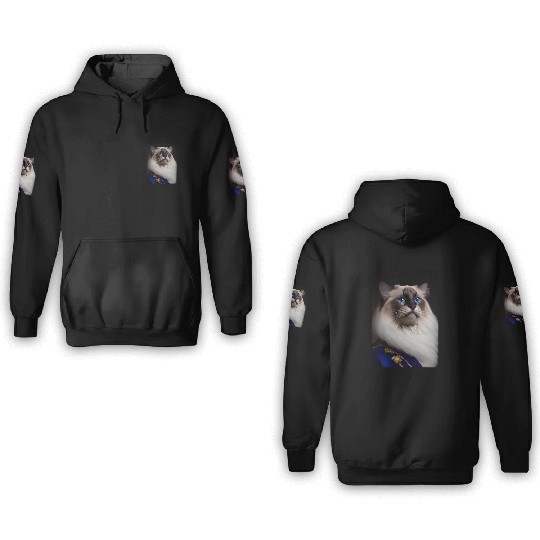 Birman Cat Breed Portrait Royal Renaissance Animal 3D Hoodies