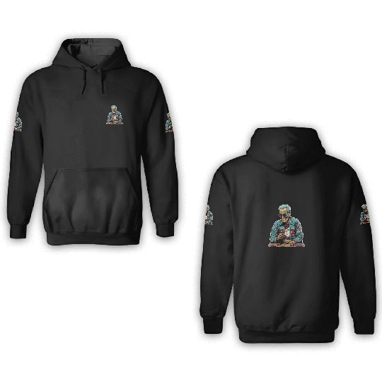 Cool Poker Fans Retro Comic Style Poker Player 3D Hoodies