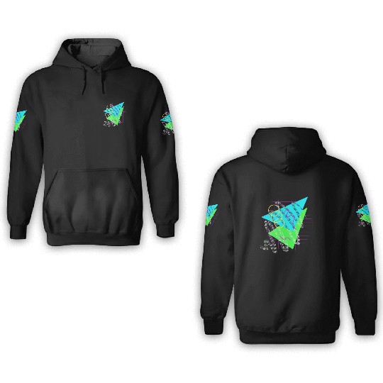 90's Neon Shapes 3D Hoodies