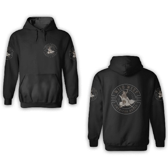 Cowboy Rides a Shark 3D Hoodies