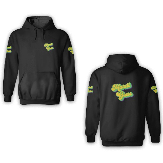 Vintage Mardi Gras Retro Fat Tuesday Mardi Gras 3D Hoodies