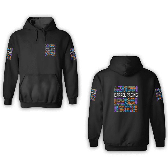 Barrel Racing - Words 3D Hoodies