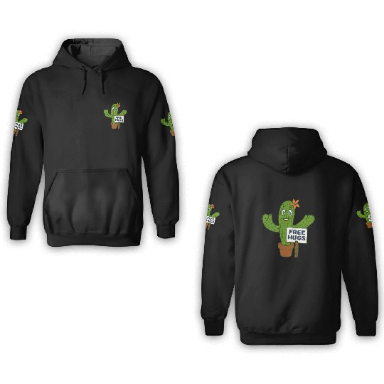 Free Hugs Cactus 3D Hoodies
