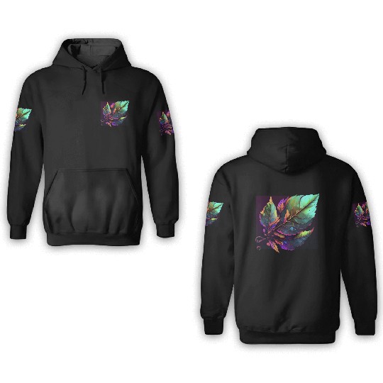 Vibrant Leaf Synthwave 3D Hoodies