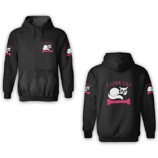 I Love Cat 3D Hoodies