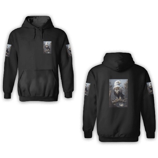 Majestic White-Headed Eagle in the Wild 3D Hoodies