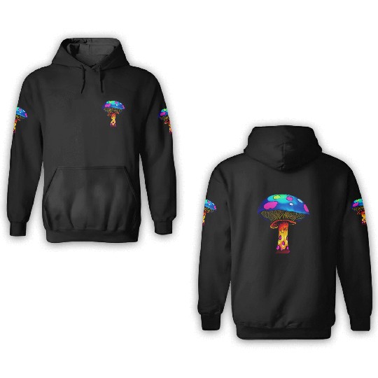 Trippy Psychedelic Rave Trip Mushrooms Goa 3D Hoodies
